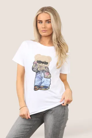 Cool Teddy Embellished Cotton T-shirt (2p.pack)