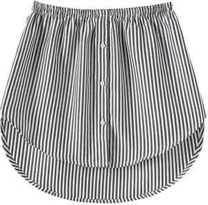 Cotton Bottom Skirt Extender for Layering Half Shirts Removable Layering Half Length Underskirt with Buttons