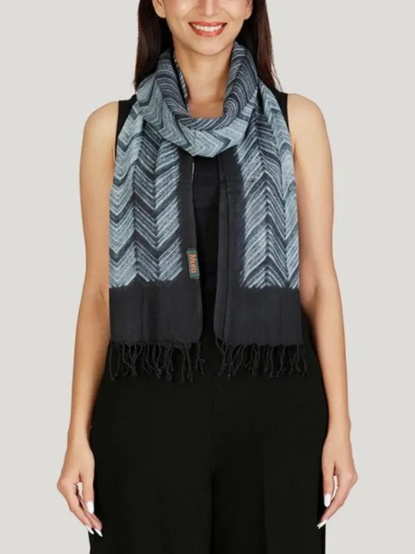 Cotton Shibori Stole Charcoal