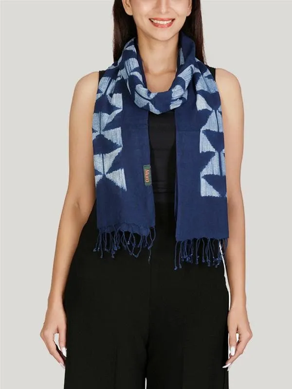 Cotton Shibori Stole Indigo