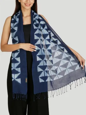 Cotton Shibori Stole Indigo Cotton Shibori Stole Indigo