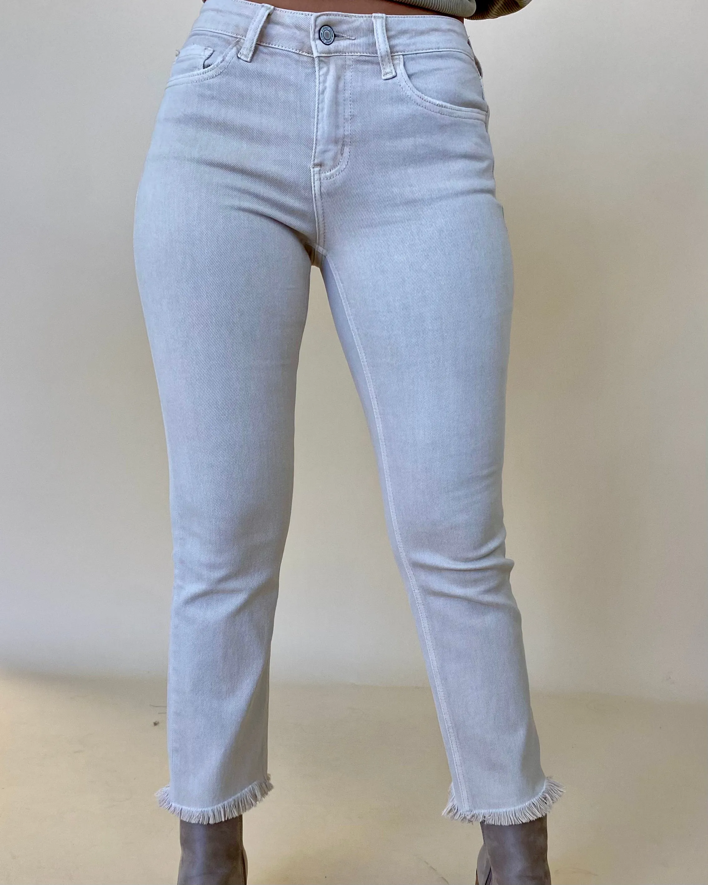 Cruise Control Sand Mid Rise Straight Jean