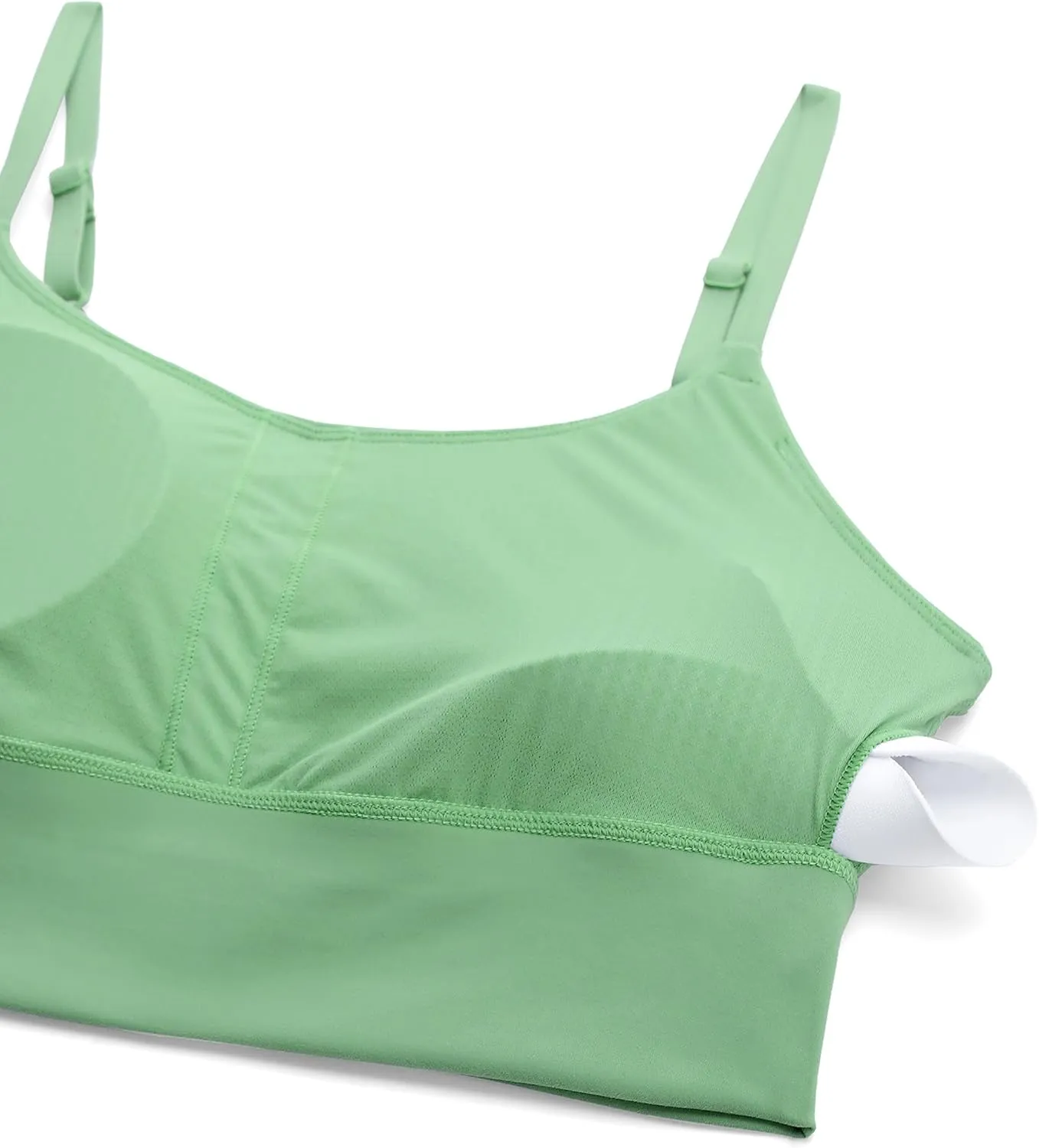 CRZ YOGA Adjustable Longline Sports Bra for Women - V Back Wireless Workout Padded Yoga Camisole Cropped Tank Tops