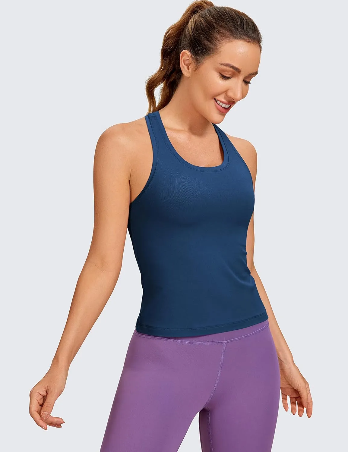 CRZ YOGA Butterluxe Racerback Workout Tank Tops for Women Tight Sleeveless Camisole Gym Athletic Yoga Shirts