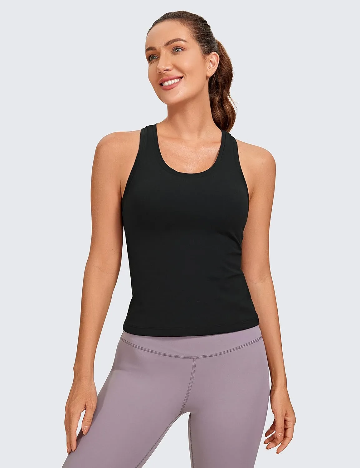 CRZ YOGA Butterluxe Racerback Workout Tank Tops for Women Tight Sleeveless Camisole Gym Athletic Yoga Shirts