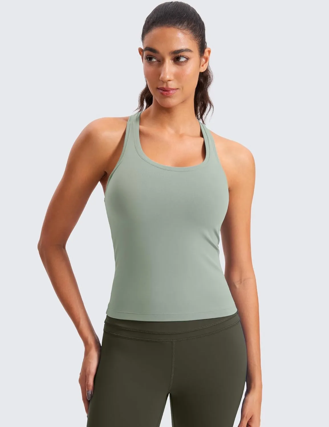 CRZ YOGA Butterluxe Racerback Workout Tank Tops for Women Tight Sleeveless Camisole Gym Athletic Yoga Shirts
