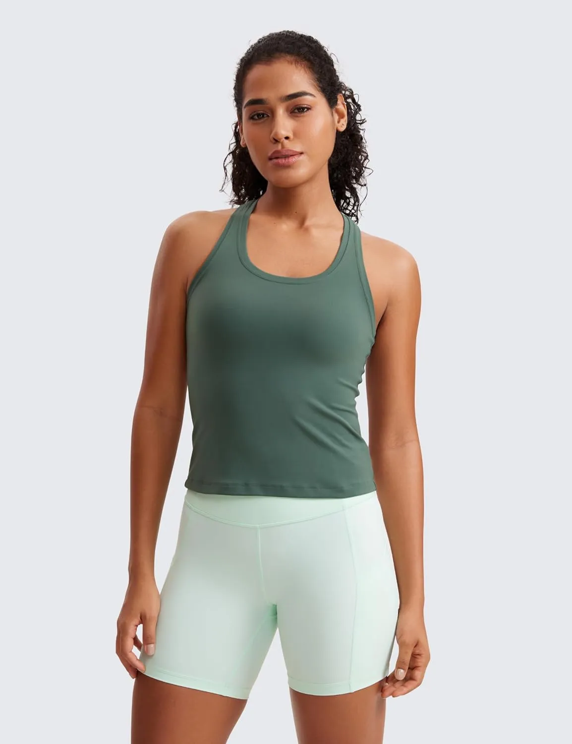 CRZ YOGA Butterluxe Racerback Workout Tank Tops for Women Tight Sleeveless Camisole Gym Athletic Yoga Shirts