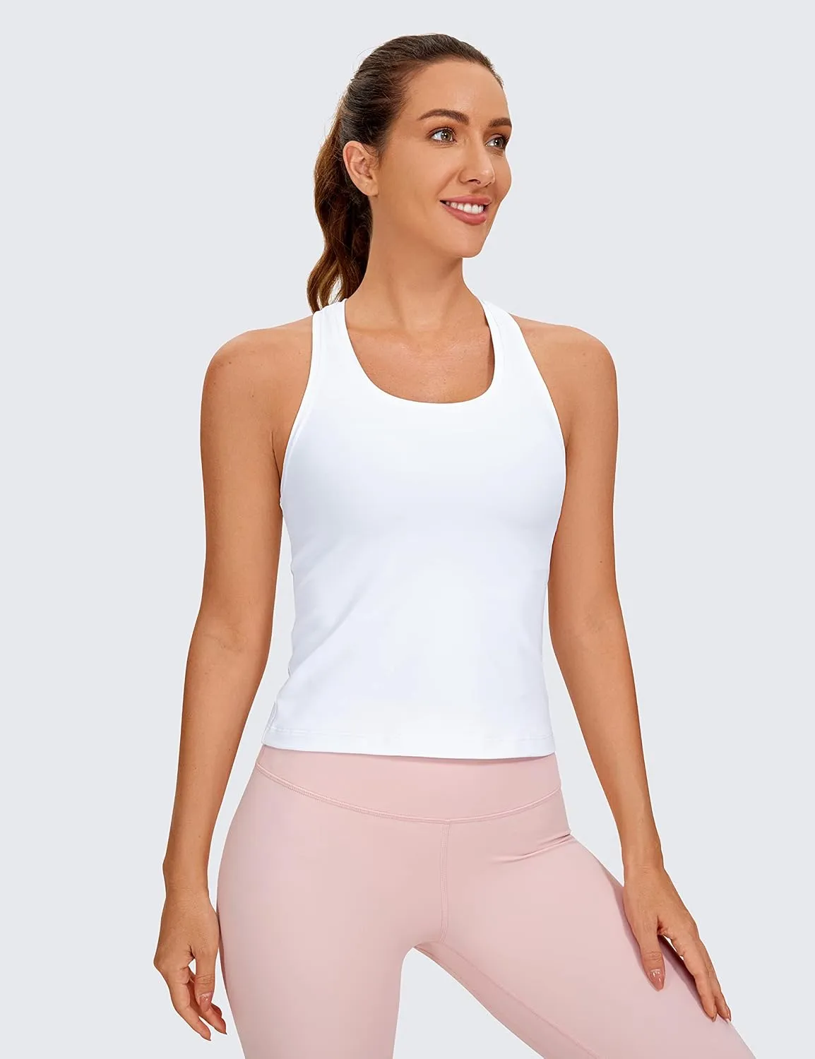 CRZ YOGA Butterluxe Racerback Workout Tank Tops for Women Tight Sleeveless Camisole Gym Athletic Yoga Shirts