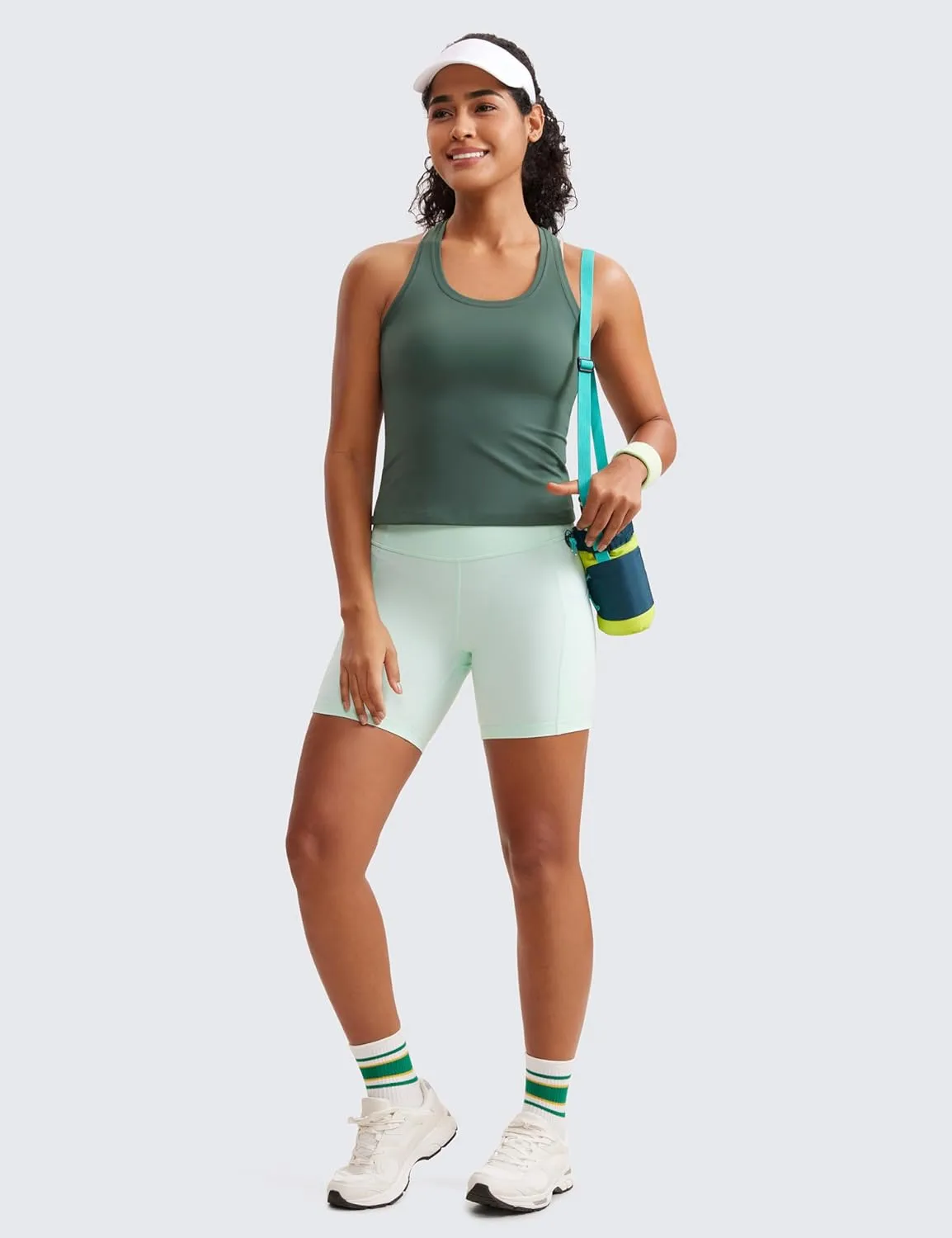 CRZ YOGA Butterluxe Racerback Workout Tank Tops for Women Tight Sleeveless Camisole Gym Athletic Yoga Shirts