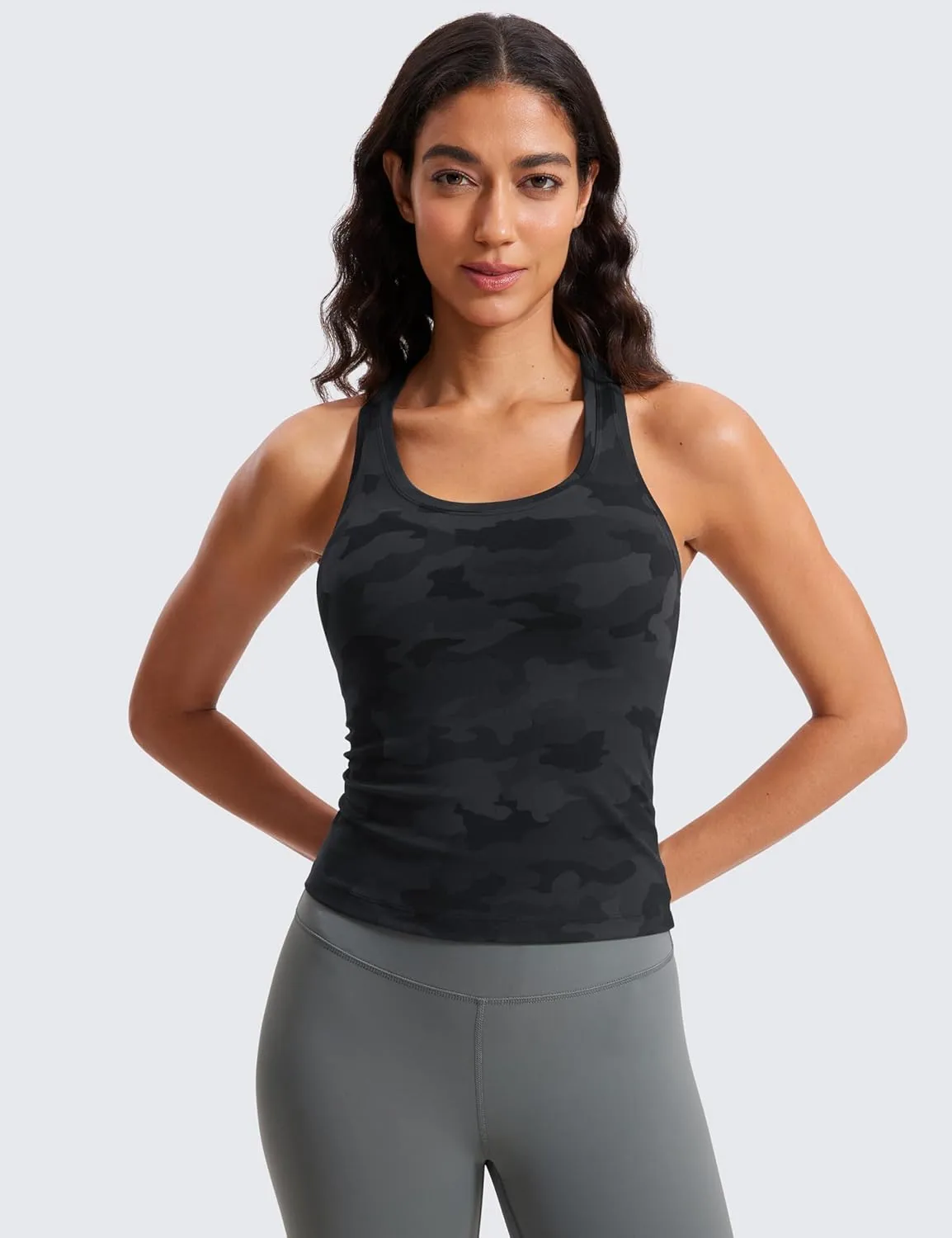 CRZ YOGA Butterluxe Racerback Workout Tank Tops for Women Tight Sleeveless Camisole Gym Athletic Yoga Shirts