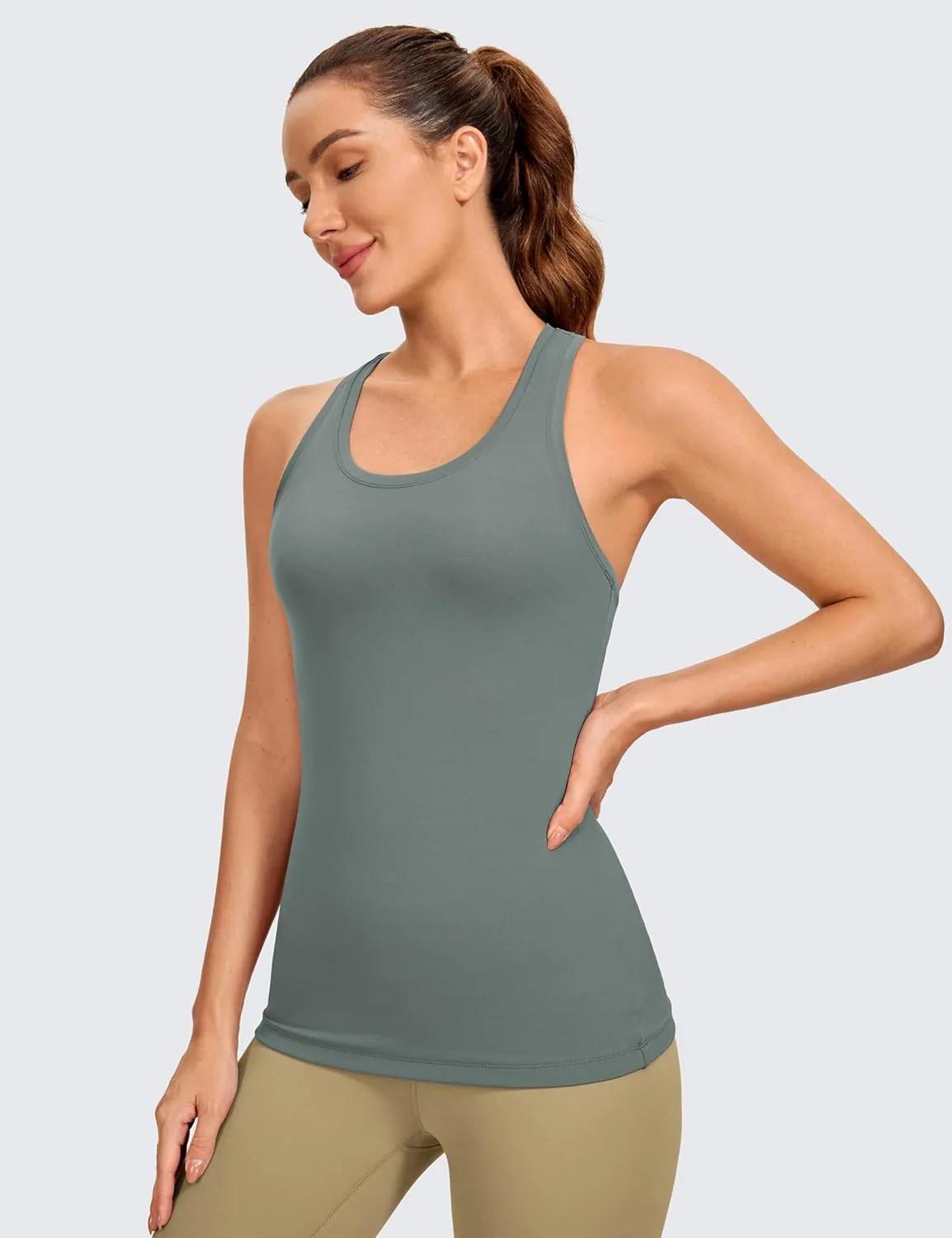 CRZ YOGA Women's Butterluxe Yoga Workout Tank Tops Racerback Sleeveless Camisole Athletic Gym Shirts