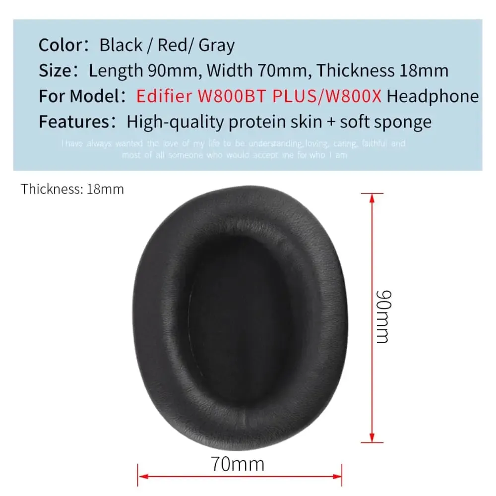 Cushion Sponge Earmuffs for Edifier W800bt Plus, W800bt, W800x Headset Headphones