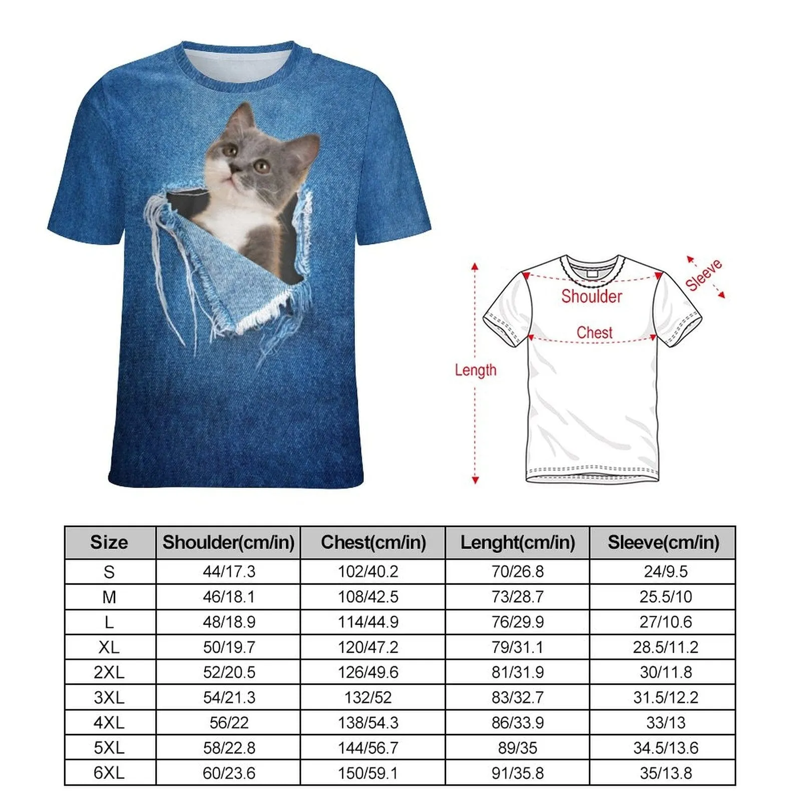 Custom Pet Cat Photo Hole Blue Classic Women's T-shirt Personalized Women's All Over Print T-shirt