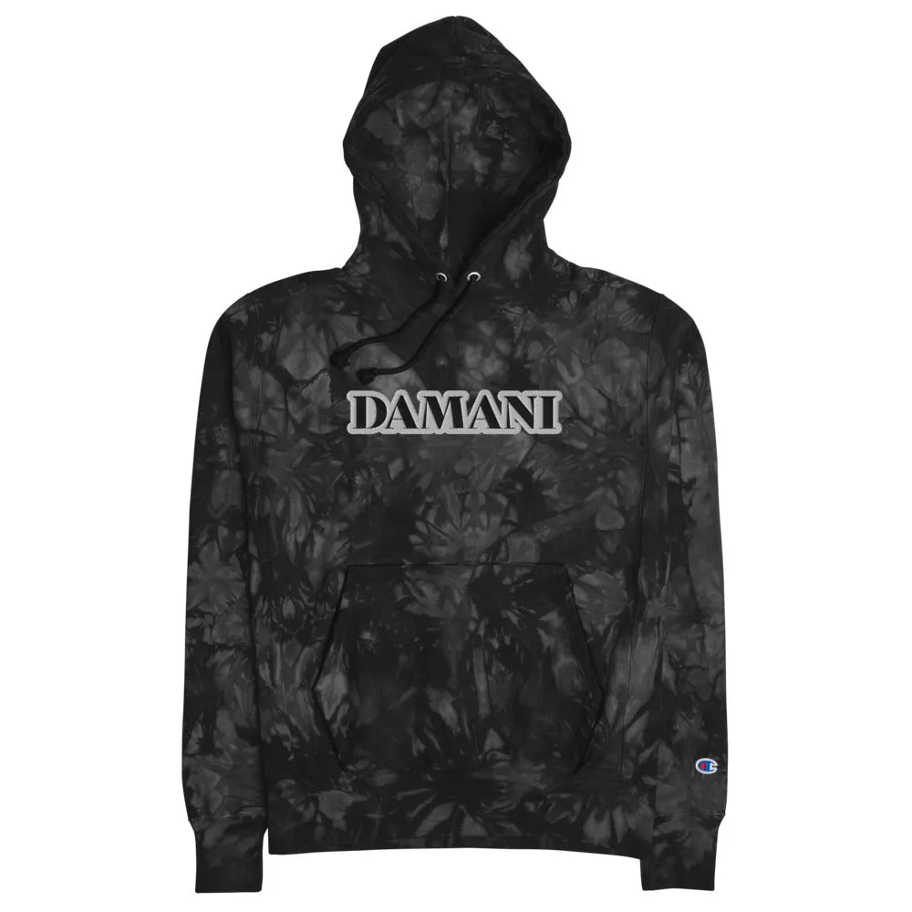 Damani Champion tie-dye hoodie
