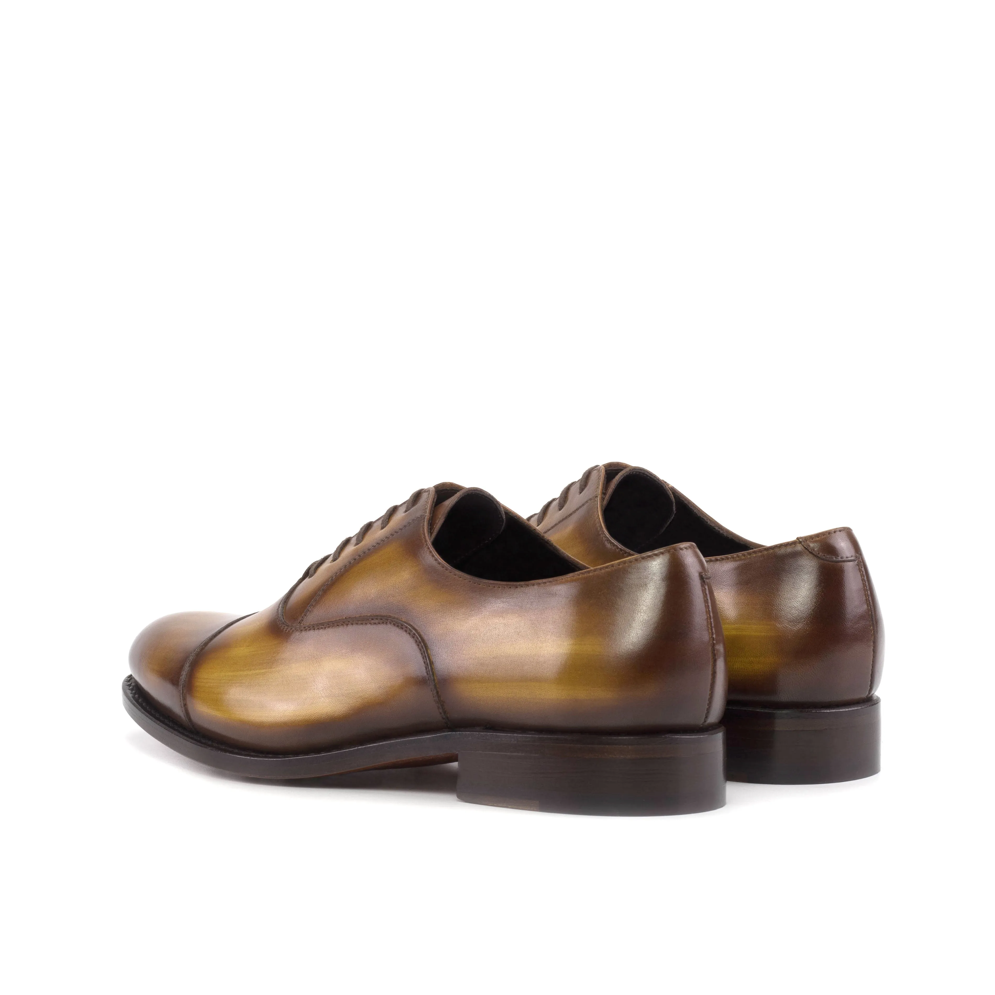 DapperFam Rafael in Cognac Men's Hand-Painted Patina Oxford