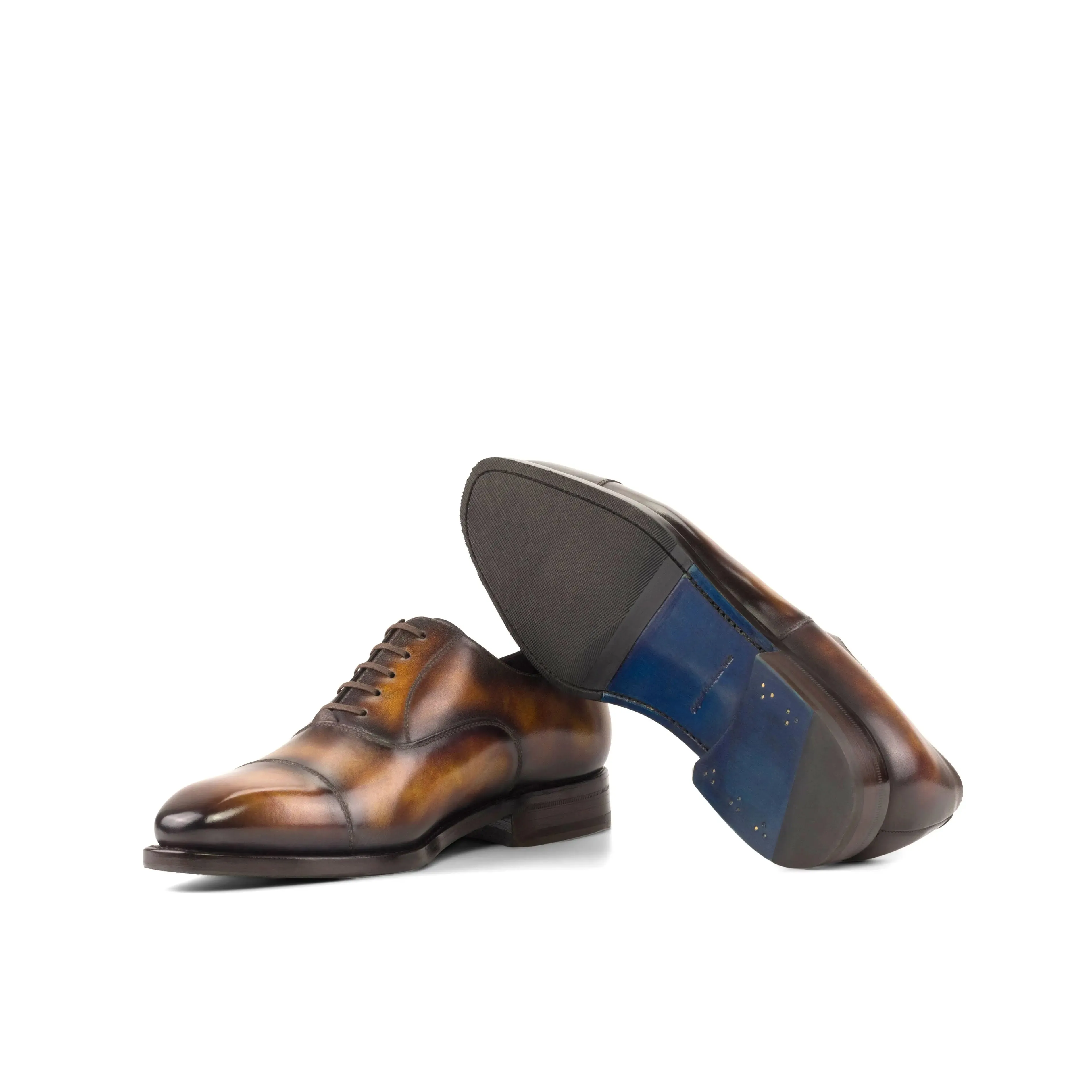 DapperFam Rafael in Fire Men's Hand-Painted Patina Oxford
