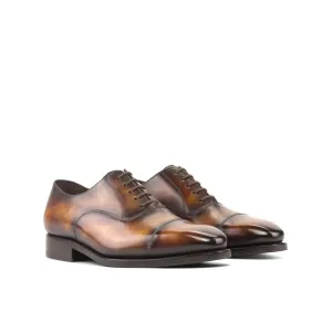 DapperFam Rafael in Fire Men's Hand-Painted Patina Oxford