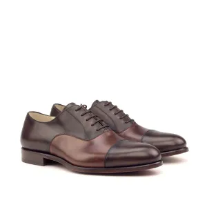 DapperFam Rafael in Med Brown / Dark Brown Men's Italian Leather Oxford
