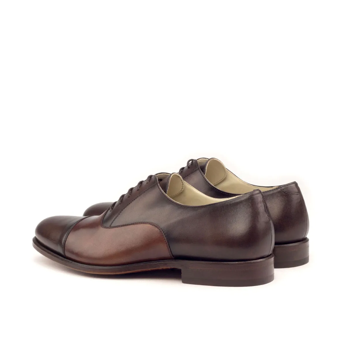 DapperFam Rafael in Med Brown / Dark Brown Men's Italian Leather Oxford