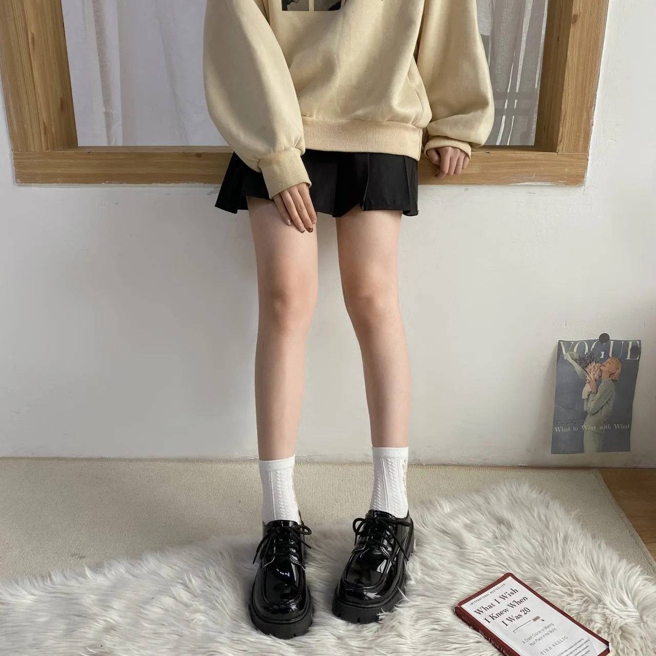 Dark Academia British School Uniform Shoes
