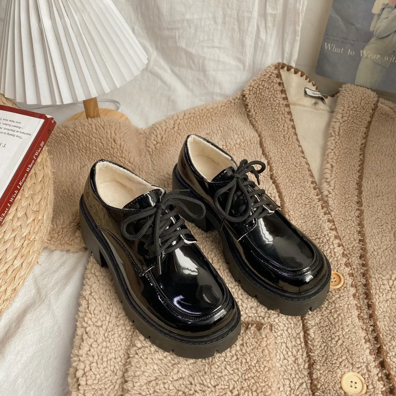 Dark Academia British School Uniform Shoes