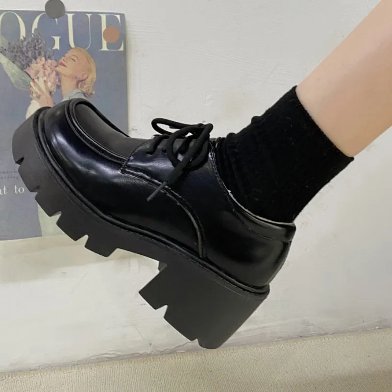 Dark Academia British School Uniform Shoes