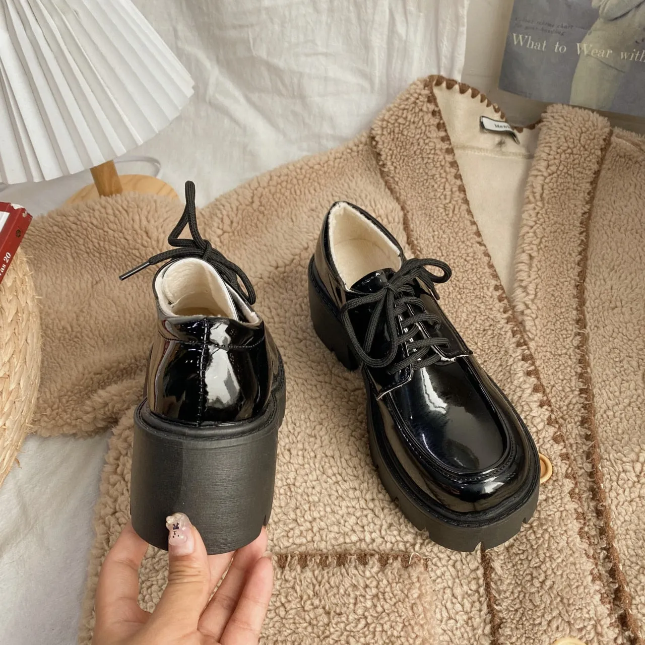 Dark Academia British School Uniform Shoes