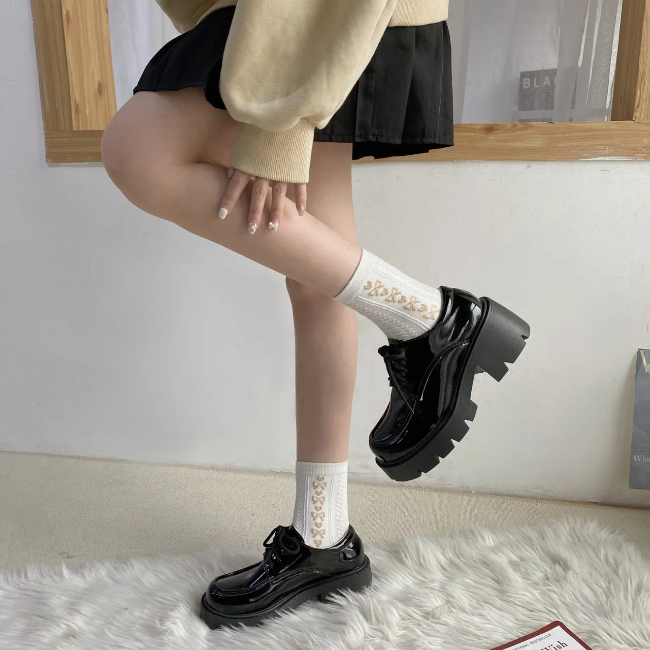 Dark Academia British School Uniform Shoes