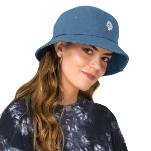 Denim bucket hat - Flower logo
