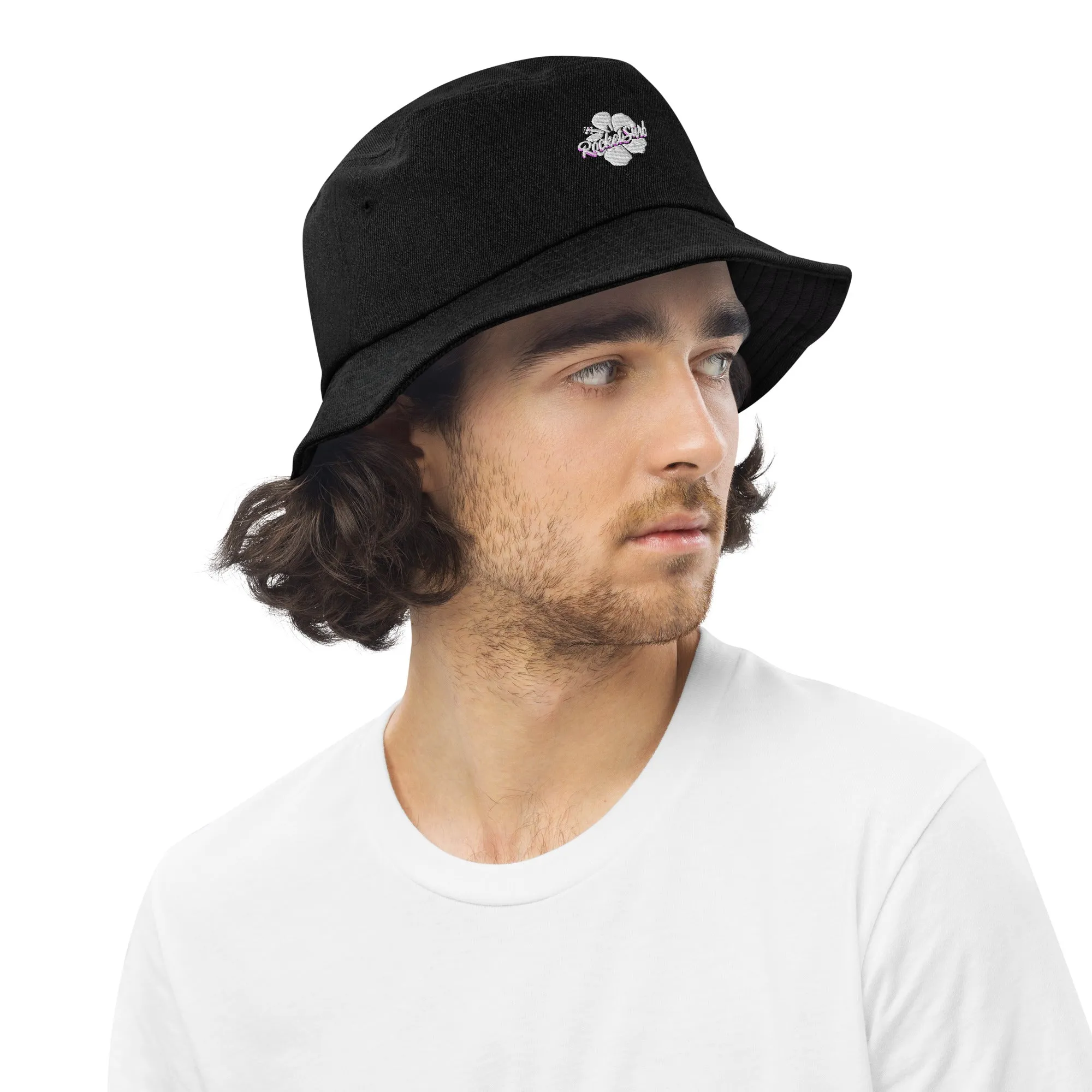 Denim bucket hat - Flower logo