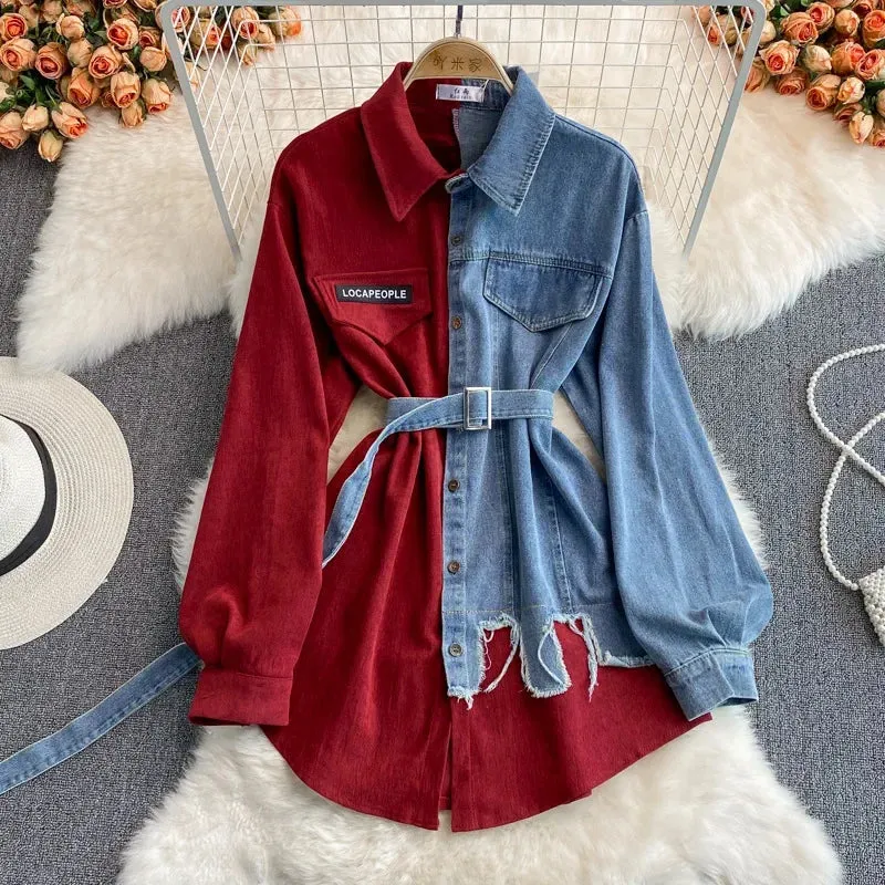 Denim Fusion Midi Blouse