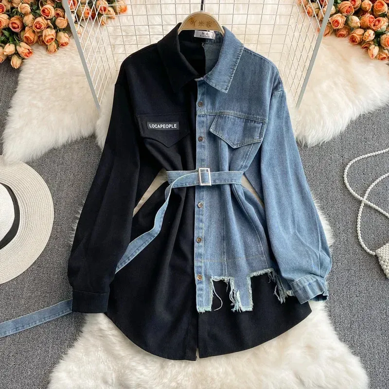Denim Fusion Midi Blouse