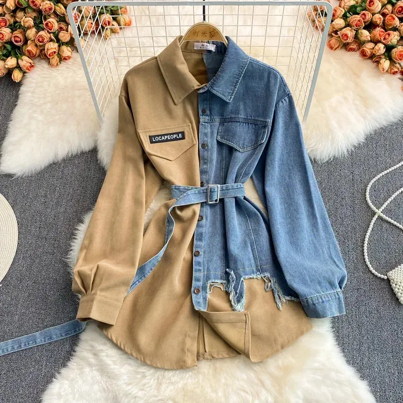 Denim Fusion Midi Blouse