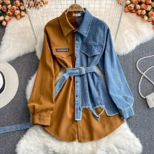 Denim Fusion Midi Blouse