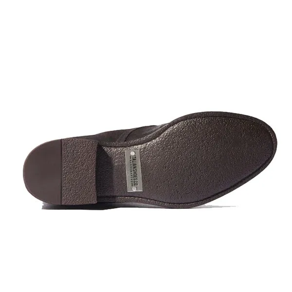 Derby High Ankle Suede Dark Brown Leather Boots