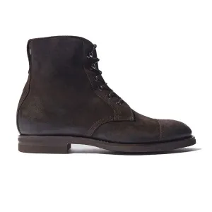 Derby High Ankle Suede Dark Brown Leather Boots