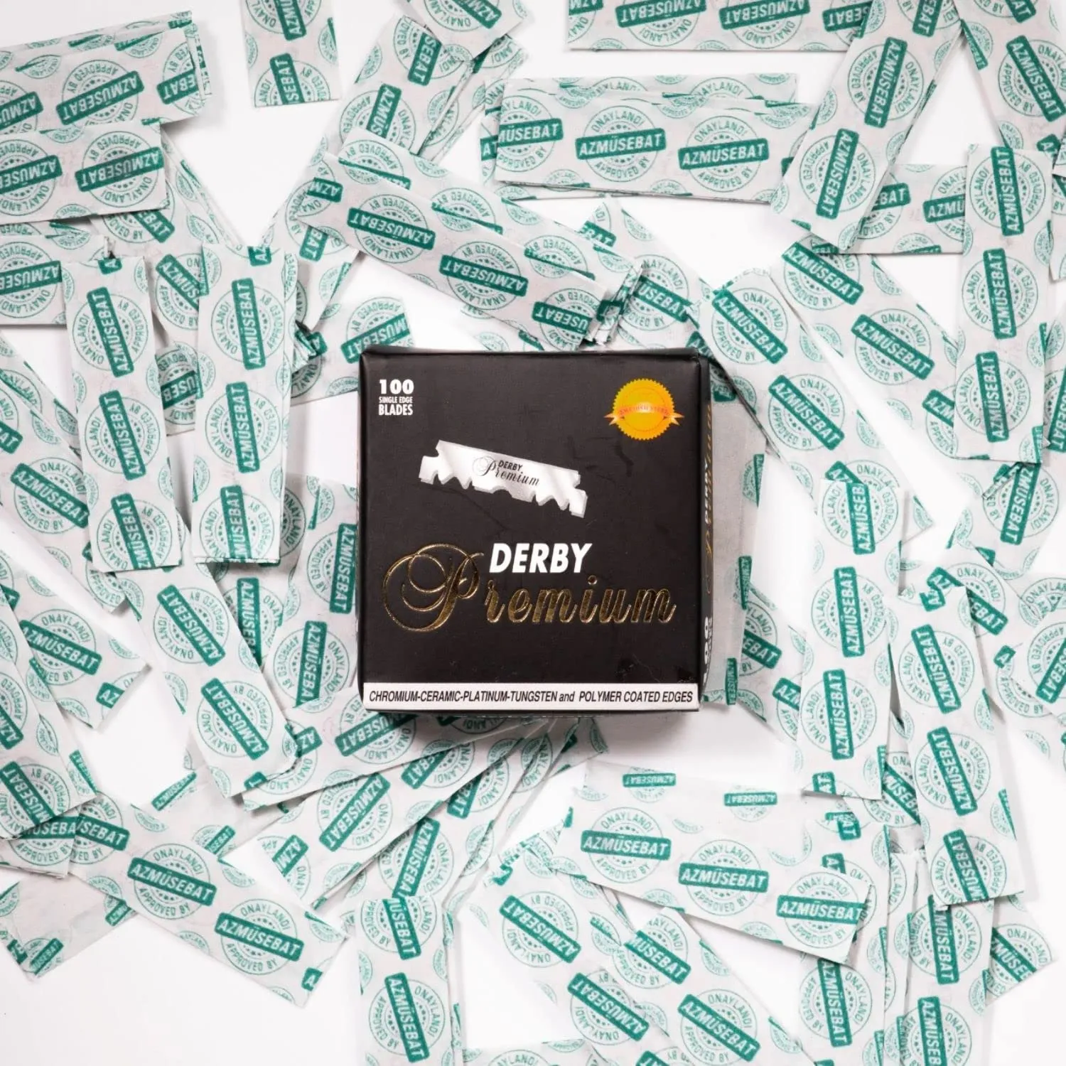 Derby Premium Single Edge Razor Blades, Razor Blades, Single Edge, Ultra Sharp, Chromium - Ceramic - Platinum - Tungsten and Polymer Coated Edges (2)