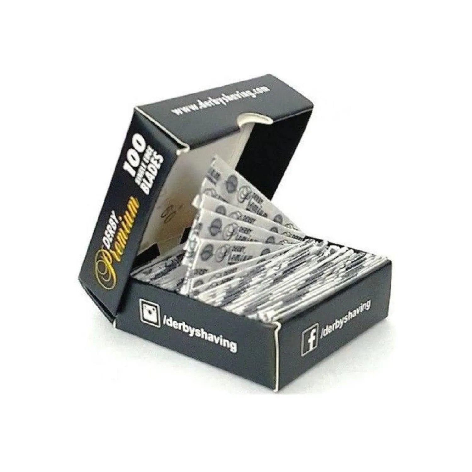 Derby Premium Single Edge Razor Blades, Razor Blades, Single Edge, Ultra Sharp, Chromium - Ceramic - Platinum - Tungsten and Polymer Coated Edges (3)