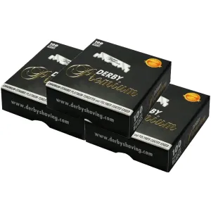 Derby Premium Single Edge Razor Blades, Razor Blades, Single Edge, Ultra Sharp, Chromium - Ceramic - Platinum - Tungsten and Polymer Coated Edges (3)