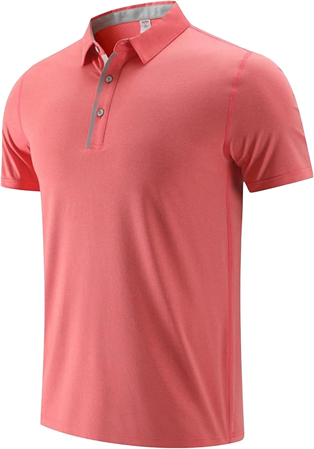 DGHM-JLMY Men's Slim Fit Short Sleeve Polo Shirt Running Lapel Button T-Shirt Cotton Casual Collared Sports Shirts
