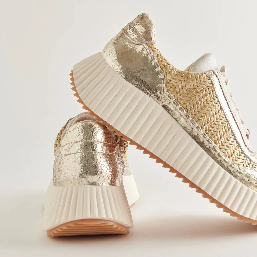 Dolen Sneakers - Gold Knit