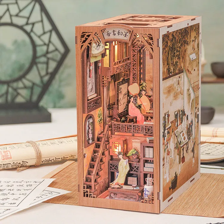 Dongpo Zhiyi Diy Wooden 3d Stereo Hand-assembled Book Stand Model Building Toy