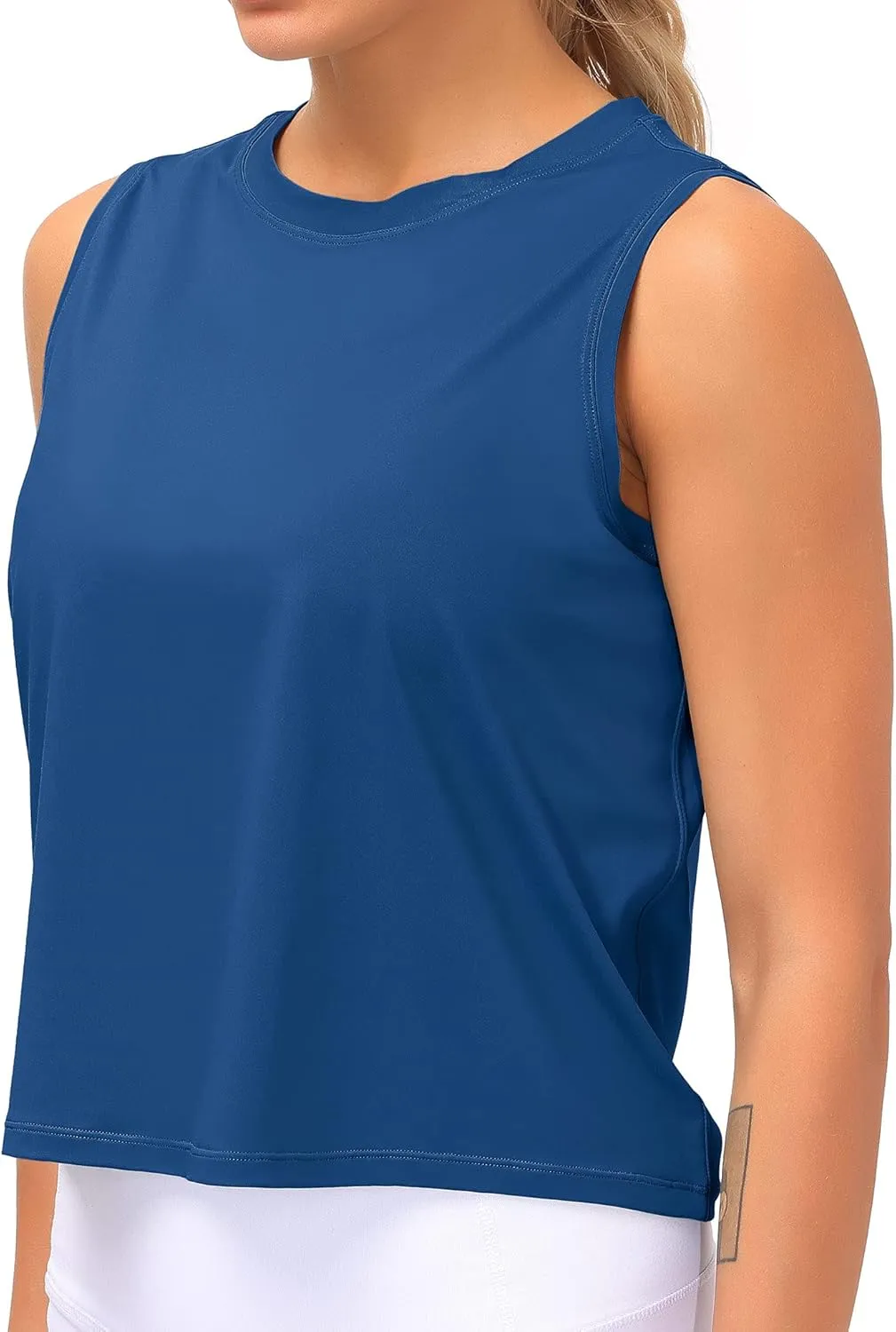 Dragon Fit Women Sleeveless Yoga Tops Workout Cool T-Shirt Running Short Tank Crop Tops