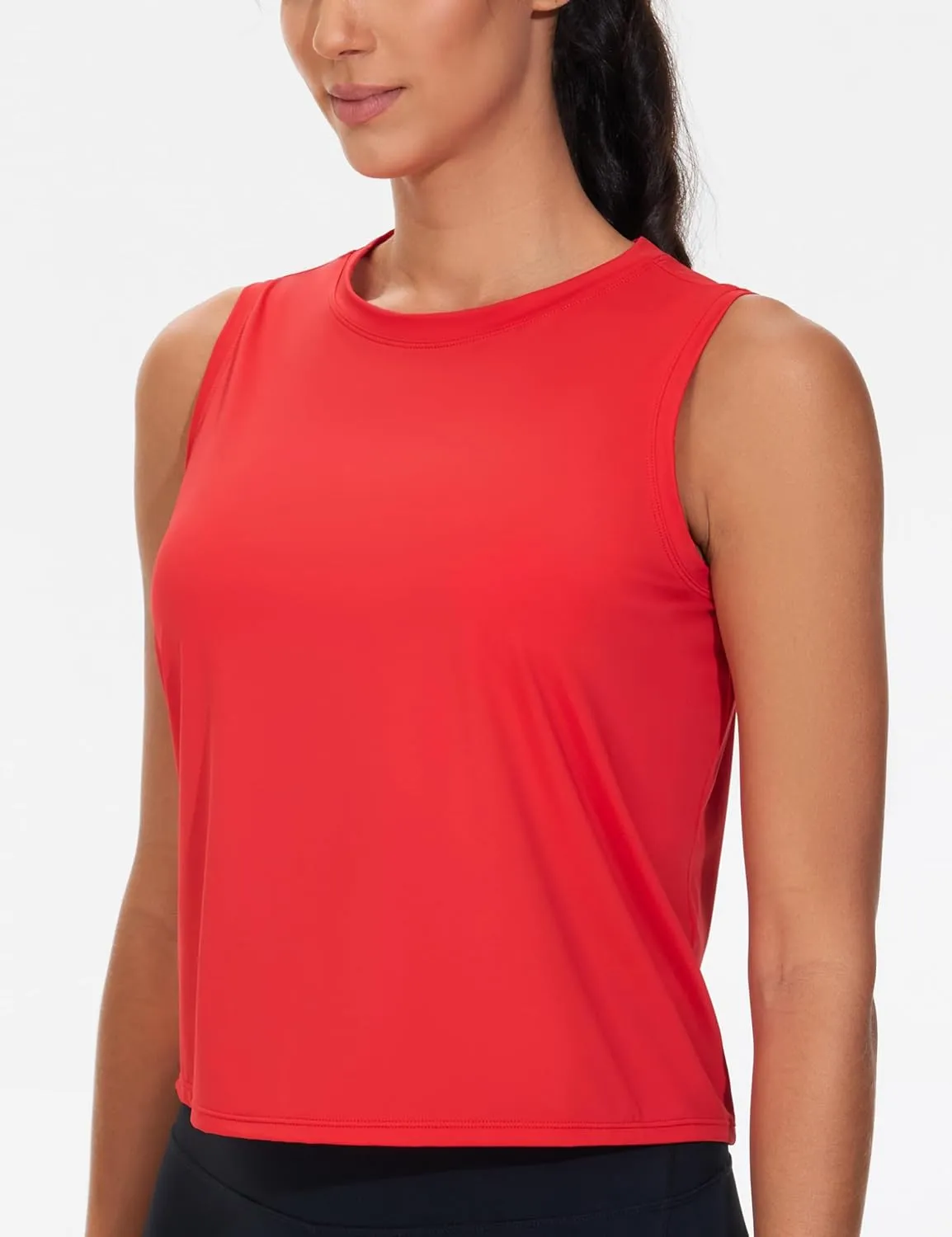 Dragon Fit Women Sleeveless Yoga Tops Workout Cool T-Shirt Running Short Tank Crop Tops