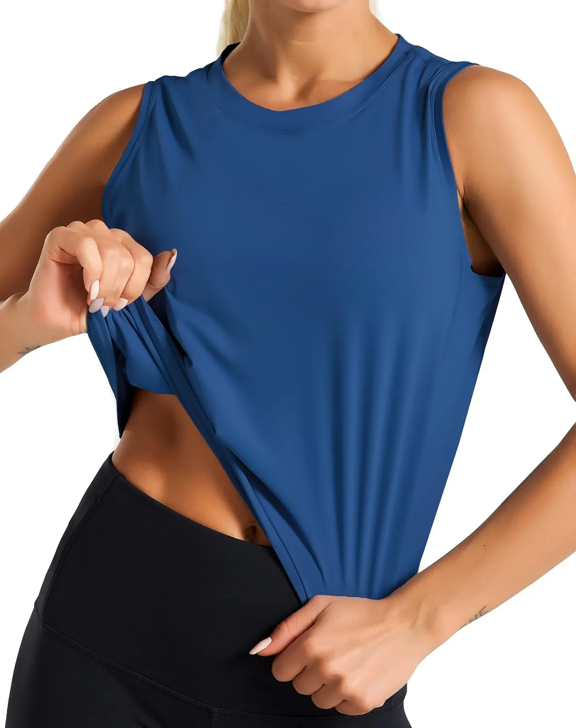 Dragon Fit Women Sleeveless Yoga Tops Workout Cool T-Shirt Running Short Tank Crop Tops