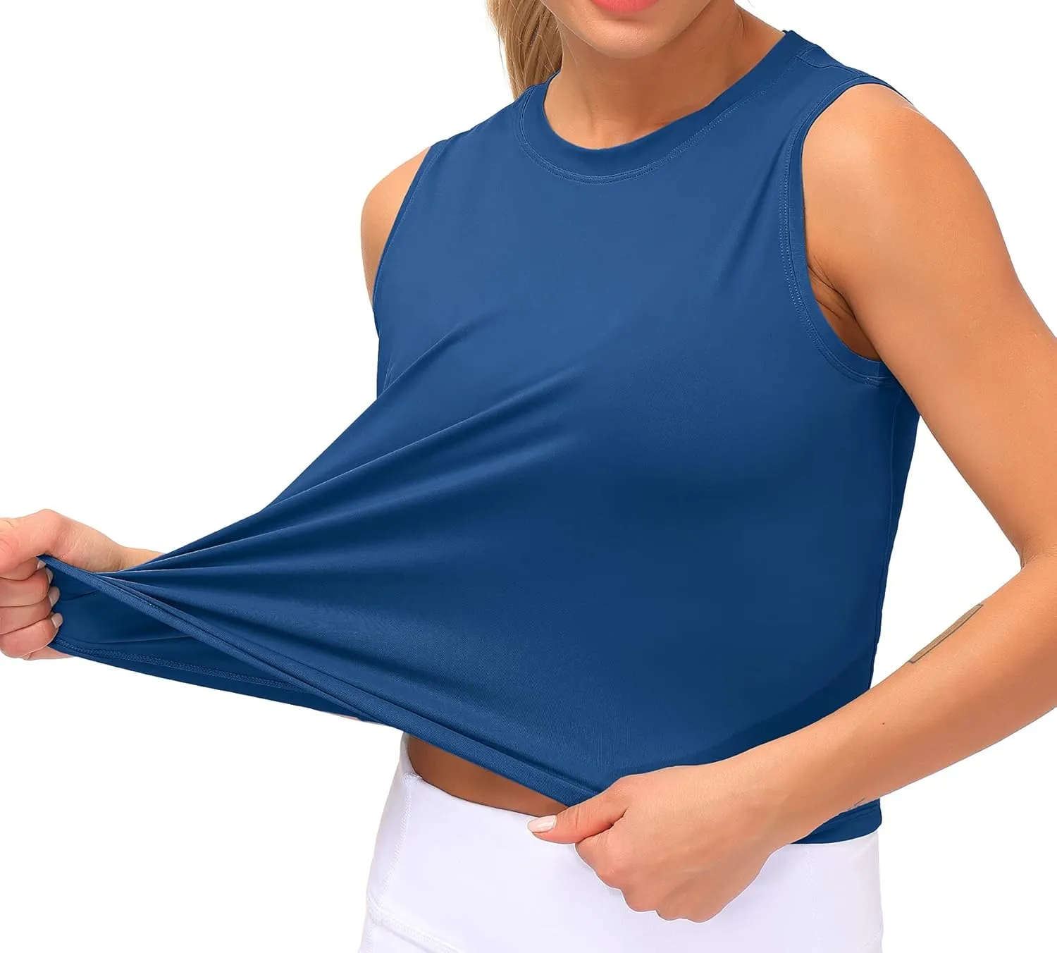 Dragon Fit Women Sleeveless Yoga Tops Workout Cool T-Shirt Running Short Tank Crop Tops