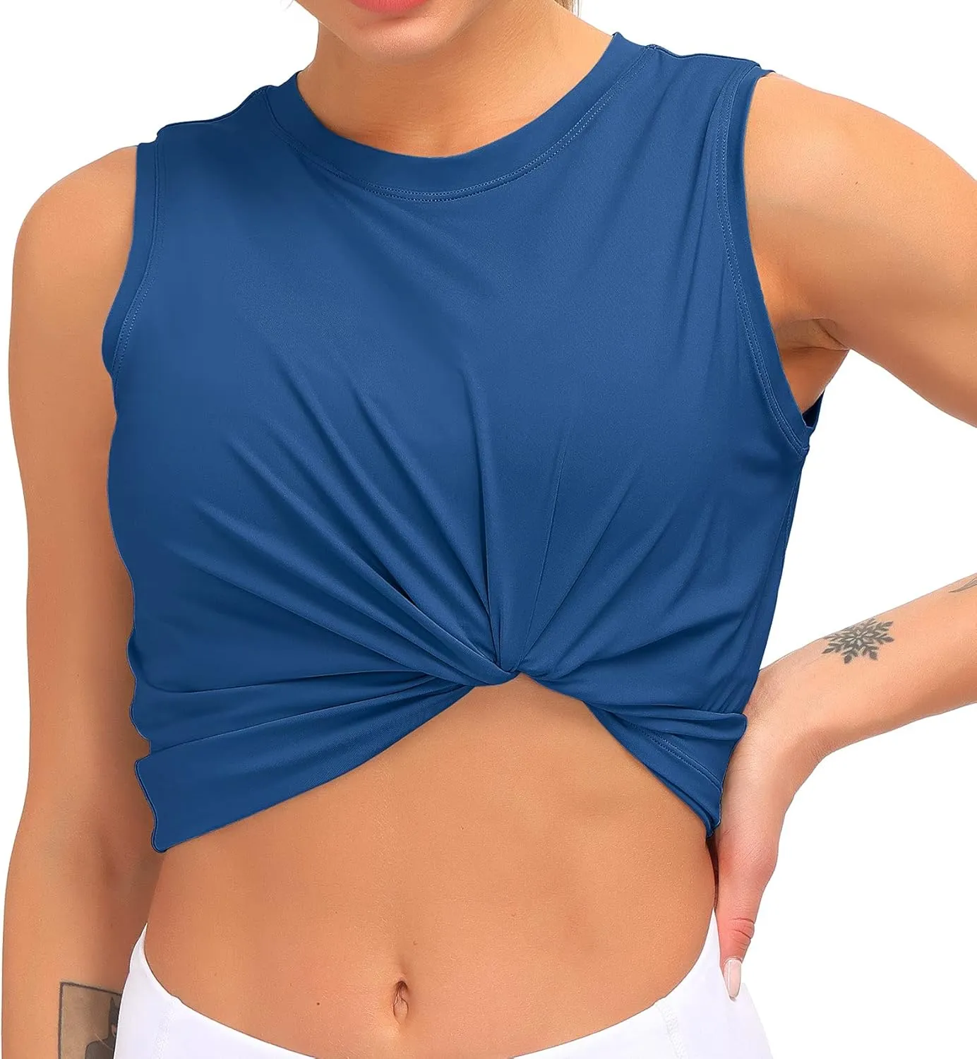 Dragon Fit Women Sleeveless Yoga Tops Workout Cool T-Shirt Running Short Tank Crop Tops