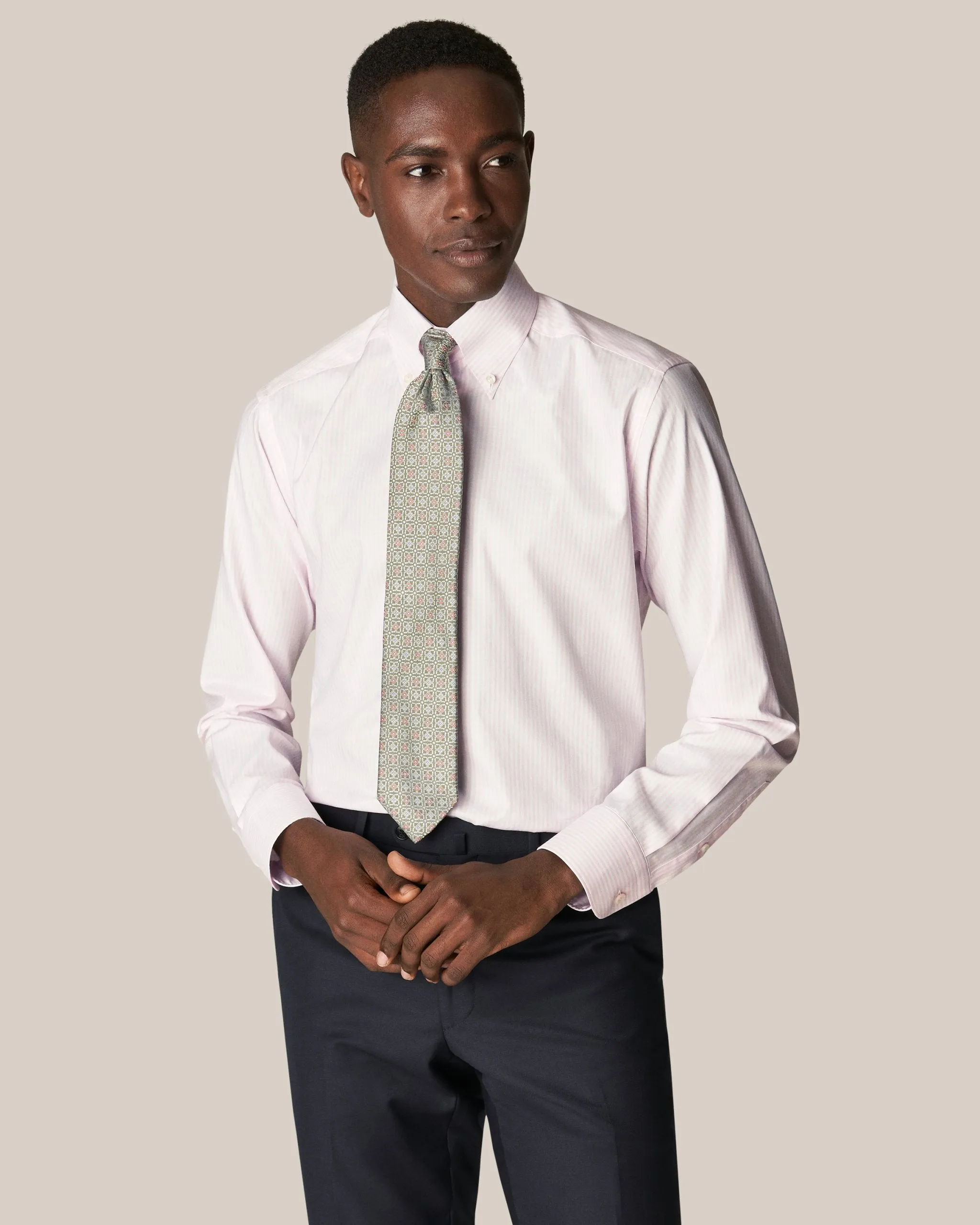 Eton Contemporary Fit  Bengal Striped Oxford Shirt - Pink (Organic)