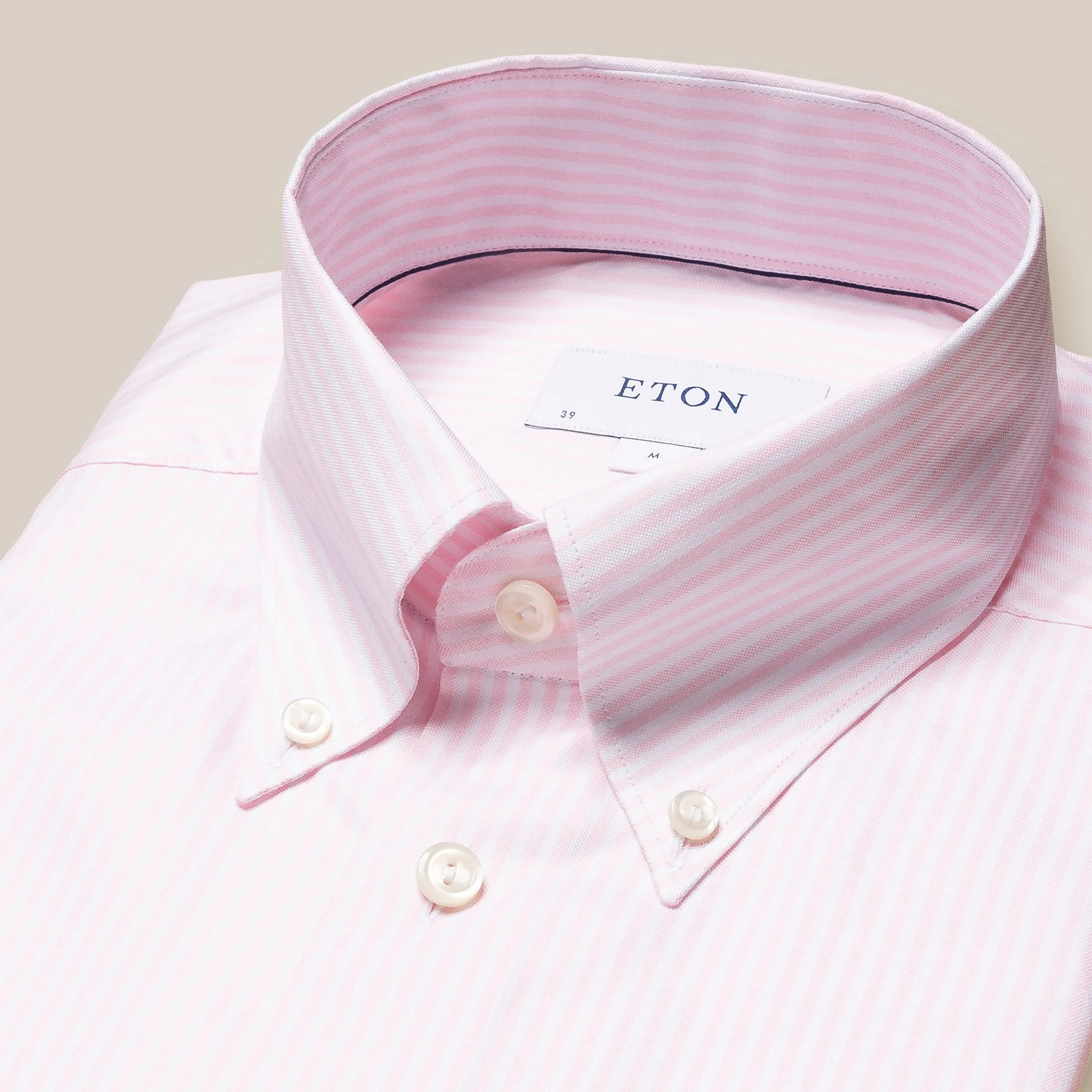Eton Contemporary Fit  Bengal Striped Oxford Shirt - Pink (Organic)
