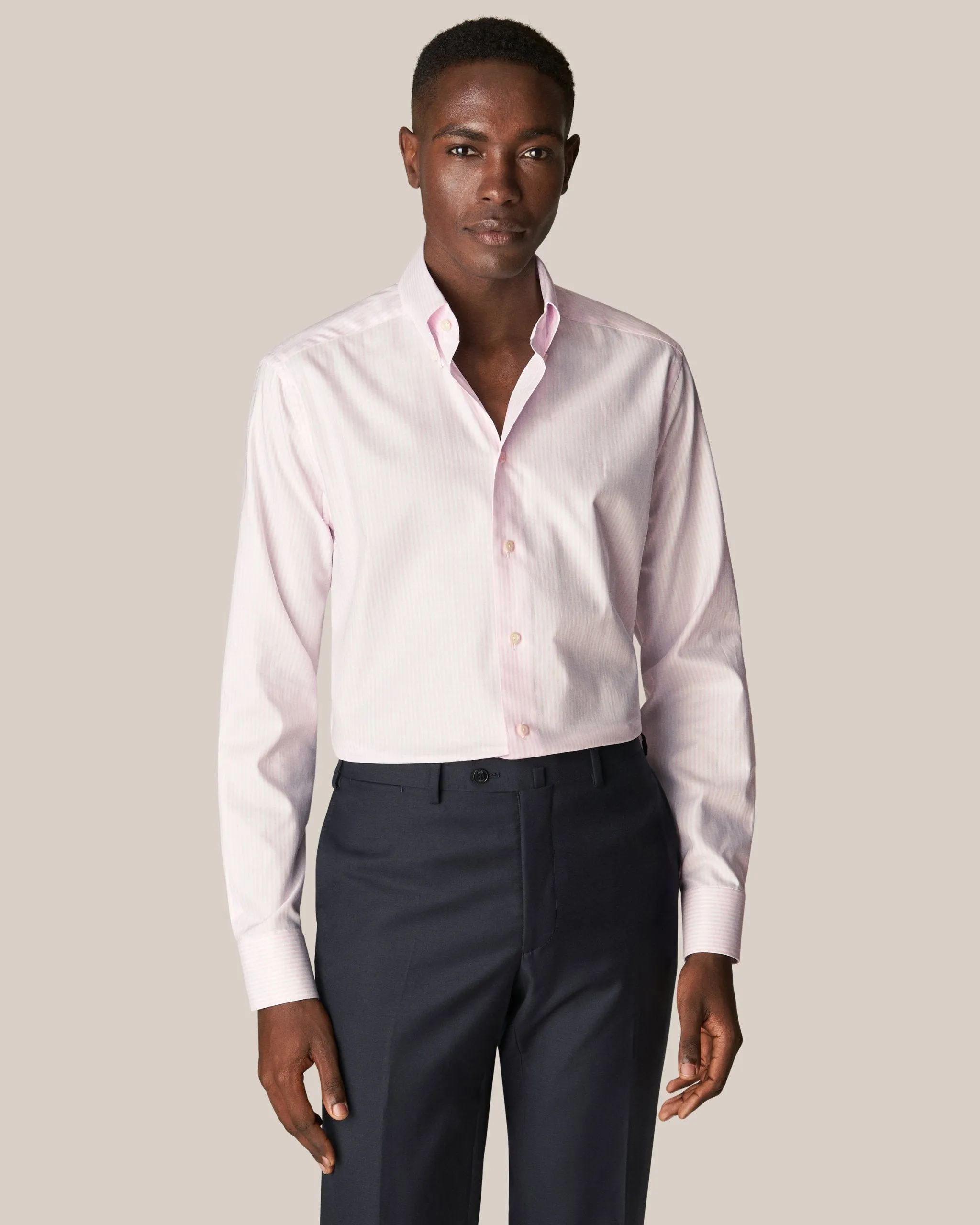 Eton Contemporary Fit  Bengal Striped Oxford Shirt - Pink (Organic)
